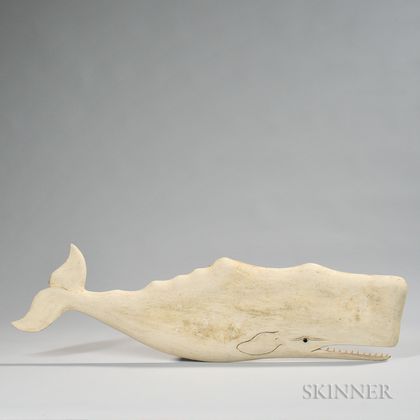 Carved Sperm Whale Plaque