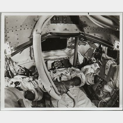 Apollo 8, Prime Crew, Centrifuge and Mission Simulator Training, 1968, Two Photographs.