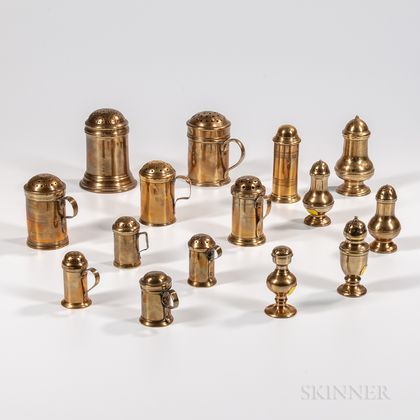Ten Brass Muffineers and Five Brass Casters