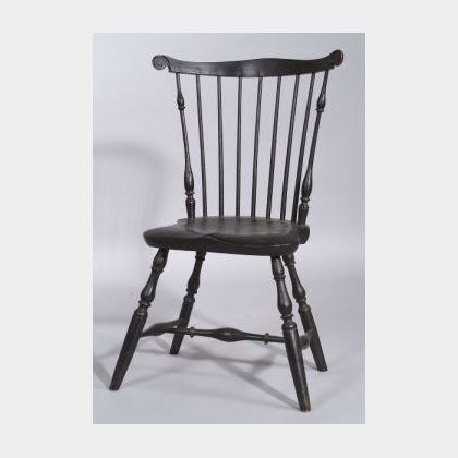 Black Painted Fan-back Windsor Side Chair
