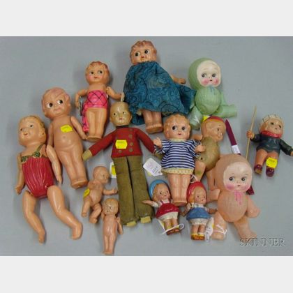 Group of Fourteen Celluloid Dolls