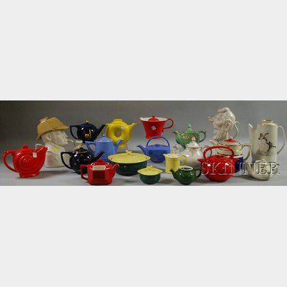 Collection of Hall China Teapots and Serving Items