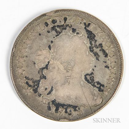 1798 Pointed 9, 4 Lines, Draped Bust Dollar