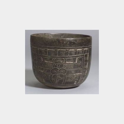 Pre-Columbian Carved Blackware Bowl