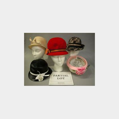 Group of Eight Mid 20th Century Ladys Hats and Two Purses. 