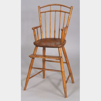 Child&#39;s Rod-back Maple Windsor High Chair