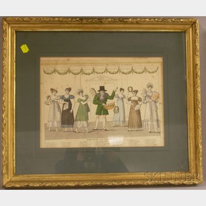 Two Framed French School Hand-colored Engravings