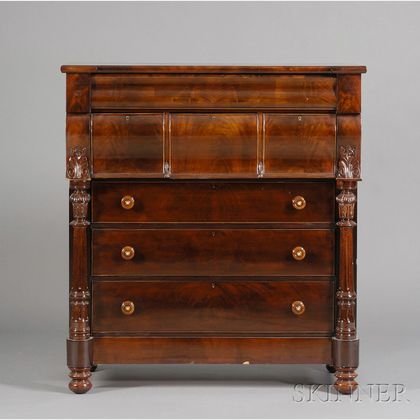 Classical Carved Mahogany Dressing Chest