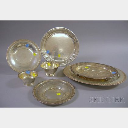 Seven Sterling Silver Platters and Bowls