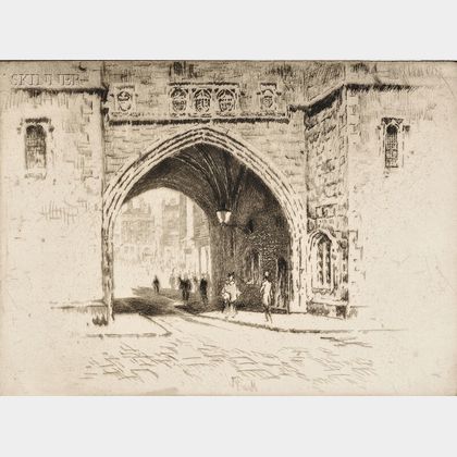 Joseph Pennell (American, 1860-1926) St. John's Gate, Clerkenwell