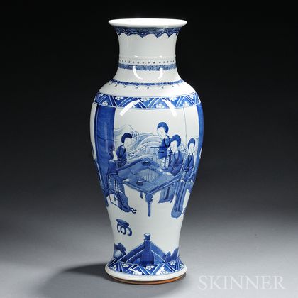 Blue and White Baluster Vase