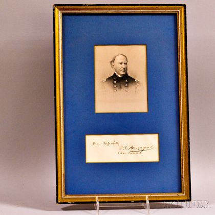 Framed Rear Admiral David G. Farragut Autograph with Rank and Sentiment. Estimate $200-300
