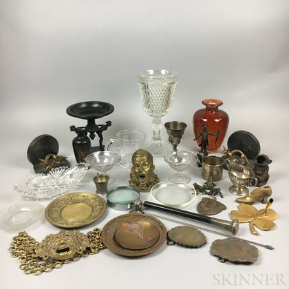 Group of Metal and Glass Decorative Items