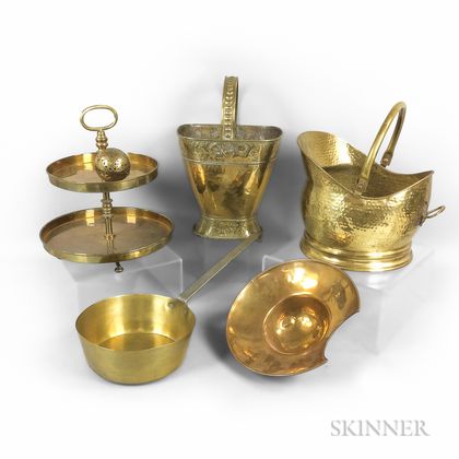 Seven Brass Household Items