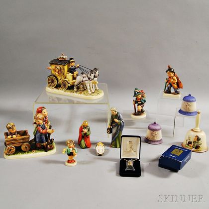 Thirteen Ceramic Hummel Figures and Ornaments