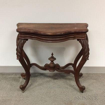 Rococo Revival Carved Walnut Console Table