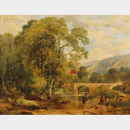 Frederick Richard Lee (British, 1798-1879) Naperly Bridge, Yorkshire