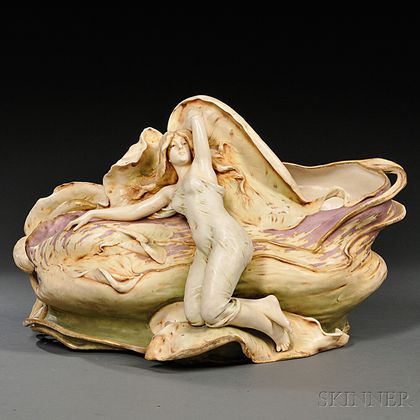 Teplitz Porcelain Art Nouveau-style Figural Bowl