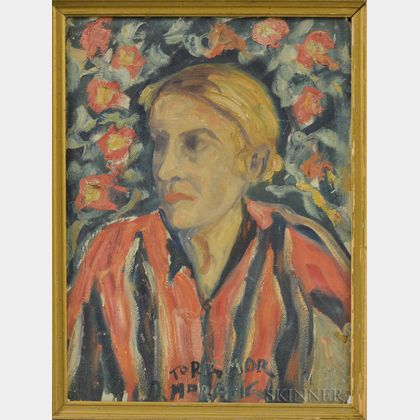 Alfred Gwynne Morang (American, 1901-1958) Woman in Red, Portrait of Rigmor Nielsen