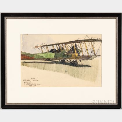 Two Framed WWI Aircraft Paintings