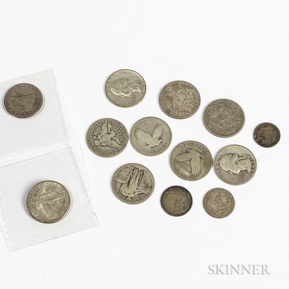 Twelve American Silver Coins