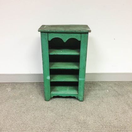 Small Green-painted Pine Cupboard