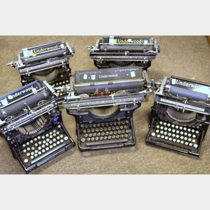 Six Underwood Typewriters. 