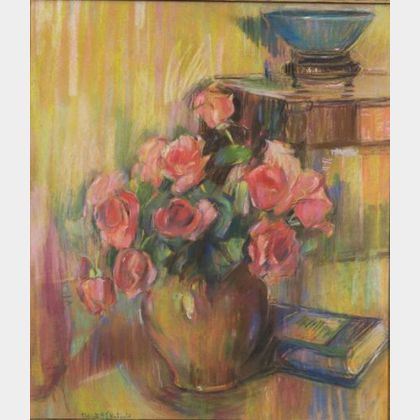 Elizabeth Hamilton T. Huntington (American, 1878-1963) Still Life with a Bouquet of Roses