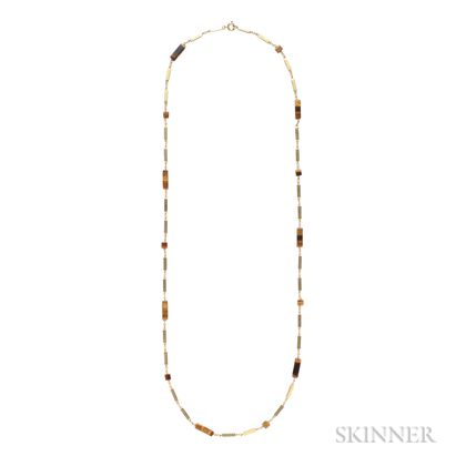 14kt Gold and Tiger's-eye Chain