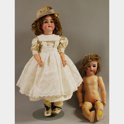 Two German Bisque Socket Head Dolls