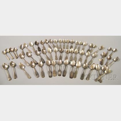Fifty-seven Coin Silver Spoons