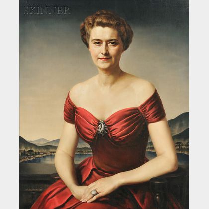 Gerald Leslie Brockhurst (Anglo-American, 1890-1978) Jeannette Horlick-Bowles, Wife of John Bowles, Greenwich, Connecticut