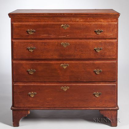 Pine Blanket Chest over Two Drawers