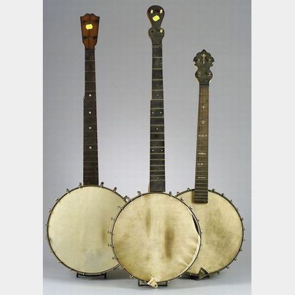 Three American Banjos, c. 1900. 