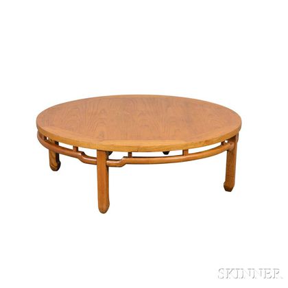 Asian-style Oak Round Coffee Table