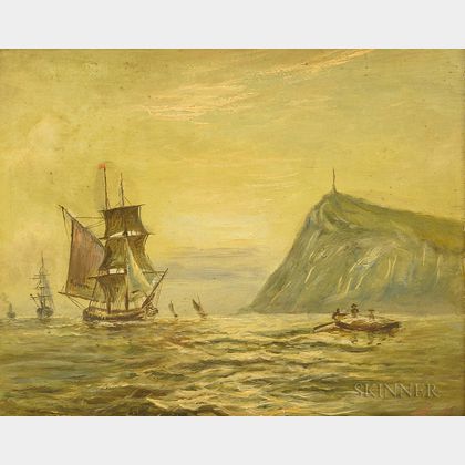 Continental School, 19th Century Sailing Ships in a Harbor
