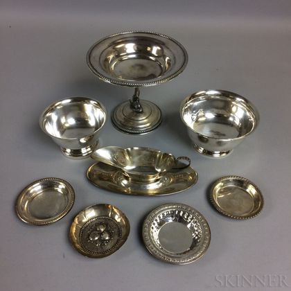 Nine Pieces of Silver Tableware