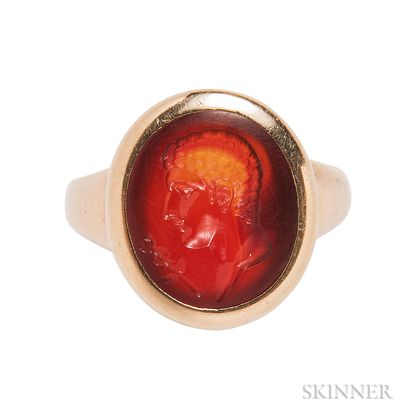 Gold and Carnelian Intaglio Ring
