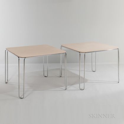 Two Stackable Laminate Hairpin-leg Task Tables