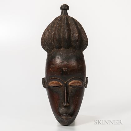Baule-style Carved Wood Mask
