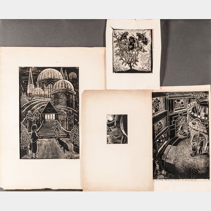 German School, 20th Century Four Prints of Various Subjects.