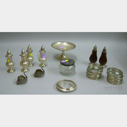 Small Group of Sterling Silver and Silver Plated Tableware Items