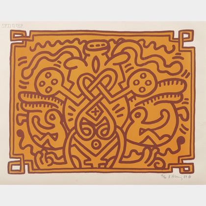 Keith Haring (American, 1958-1990) Chocolate Buddha 4