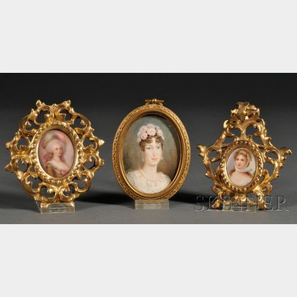 Three Portrait Miniature of Royal Ladies