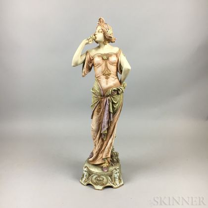 Art Nouveau Amphora-type Ceramic Figure of a Maiden