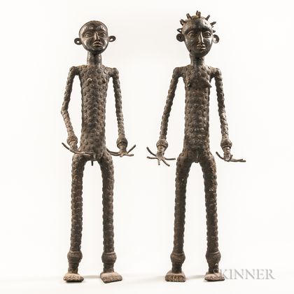 Two Burkina Faso-style Bronze Figures