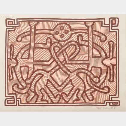 Keith Haring (American, 1958-1990) Chocolate Buddha 2