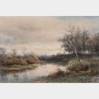 Hendrik-Dirk Kruseman Van Elten (American, 1829-1904) River in Autumn