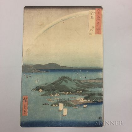 Utagawa Hiroshige (1797-1858),A Fine Evening on the Coast, Tsushima Province 