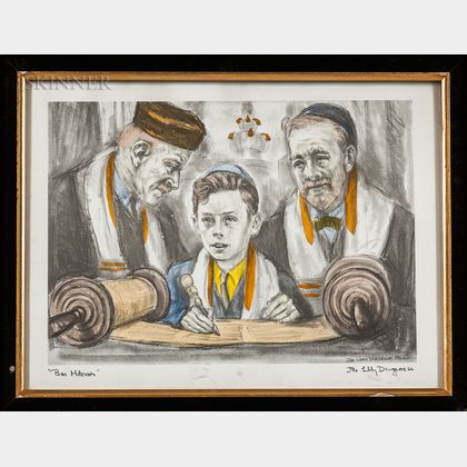 Two Framed Works with Jewish Subjects: Portrait of a Rabbi